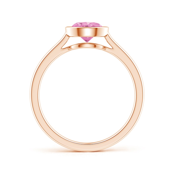 6mm A Classic Bezel-Set Round Pink Sapphire Solitaire Ring in Rose Gold product image