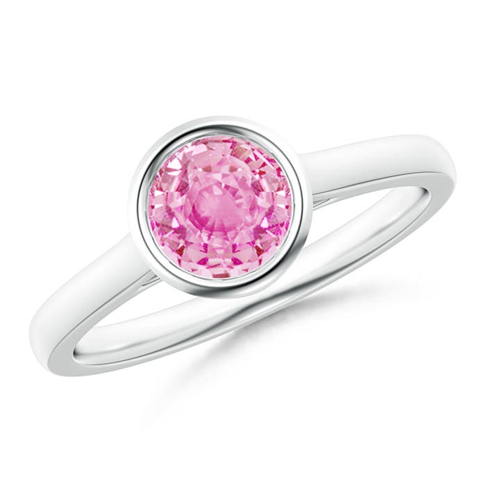 A - Pink Sapphire / 1 CT / 14 KT White Gold