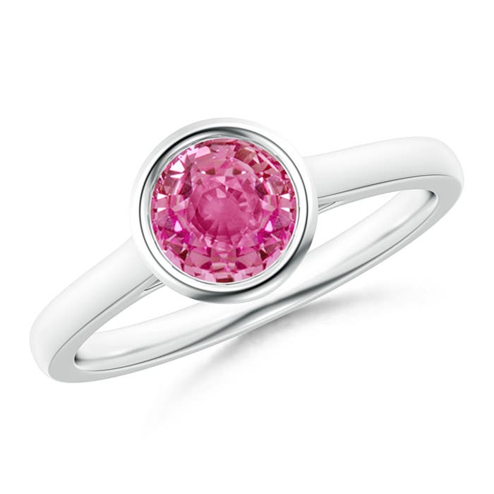 AAA - Pink Sapphire / 1 CT / 14 KT White Gold