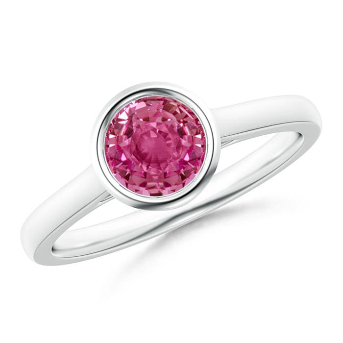 AAAA - Pink Sapphire / 1 CT / 14 KT White Gold