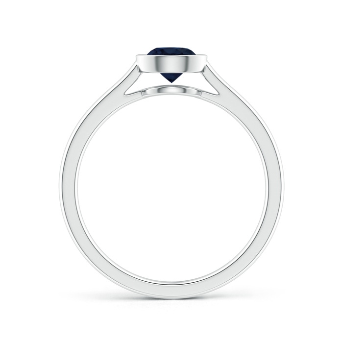 5mm A Classic Bezel-Set Round Blue Sapphire Solitaire Ring in P950 Platinum side-1