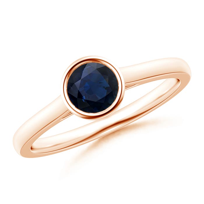 A - Blue Sapphire / 0.6 CT / 14 KT Rose Gold