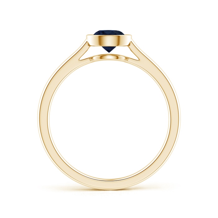 5mm A Classic Bezel-Set Round Blue Sapphire Solitaire Ring in Yellow Gold side-1