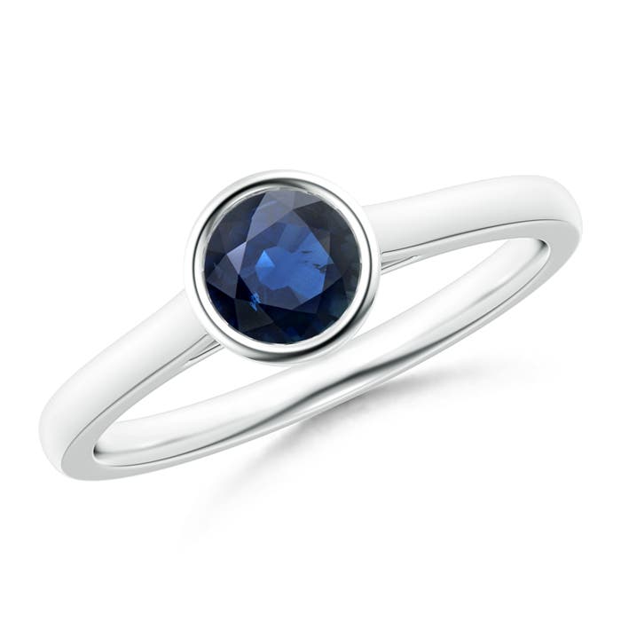 AA - Blue Sapphire / 0.6 CT / 14 KT White Gold