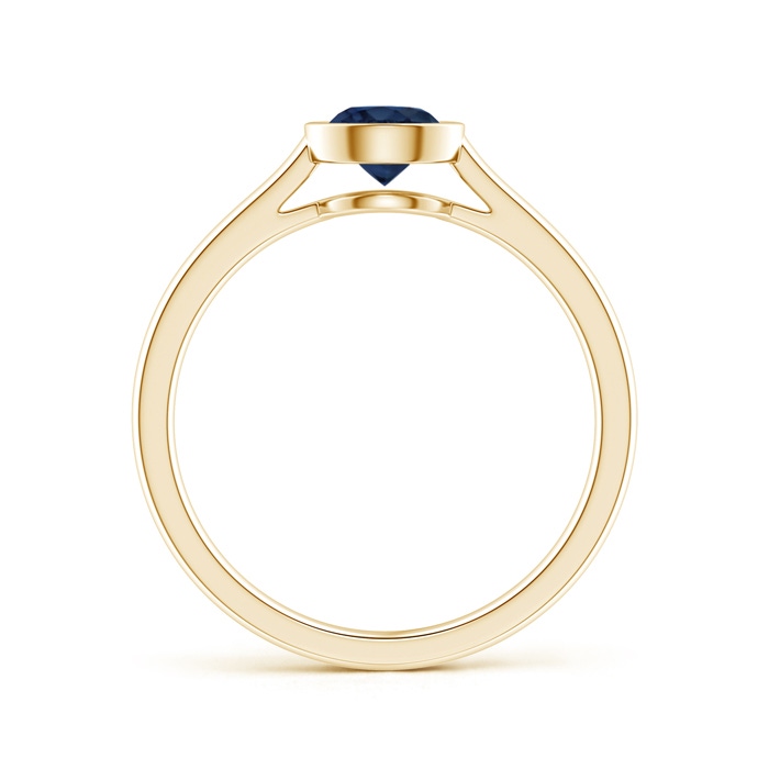 5mm AA Classic Bezel-Set Round Blue Sapphire Solitaire Ring in Yellow Gold side-1