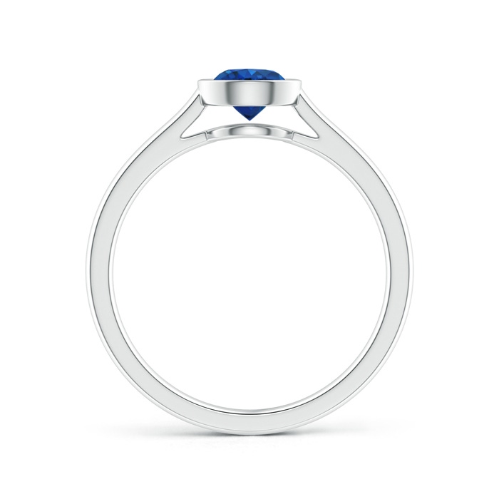 5mm AAA Classic Bezel-Set Round Blue Sapphire Solitaire Ring in P950 Platinum side-1