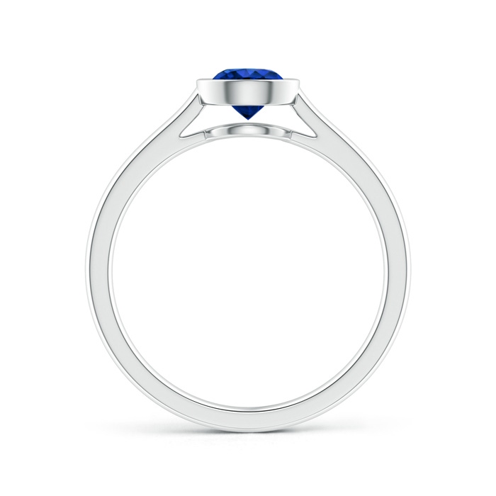 5mm AAAA Classic Bezel-Set Round Blue Sapphire Solitaire Ring in P950 Platinum Side-1