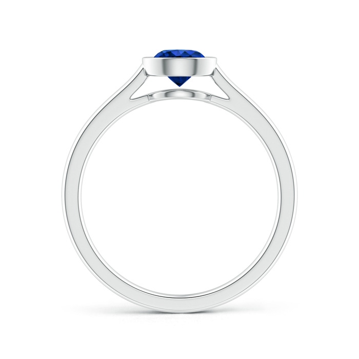 5mm AAAA Classic Bezel-Set Round Blue Sapphire Solitaire Ring in P950 Platinum side-1