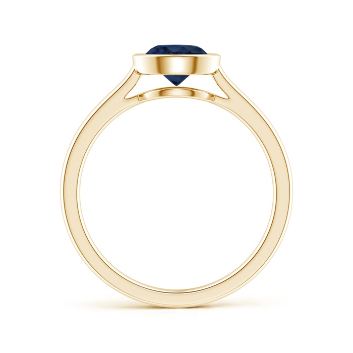 6mm AA Classic Bezel-Set Round Blue Sapphire Solitaire Ring in Yellow Gold side-1