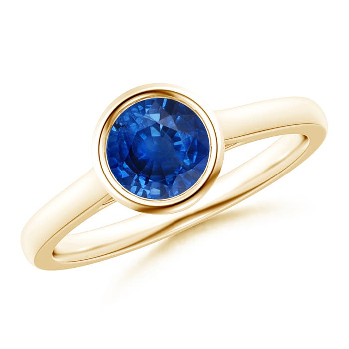 AAA - Blue Sapphire / 1 CT / 14 KT Yellow Gold