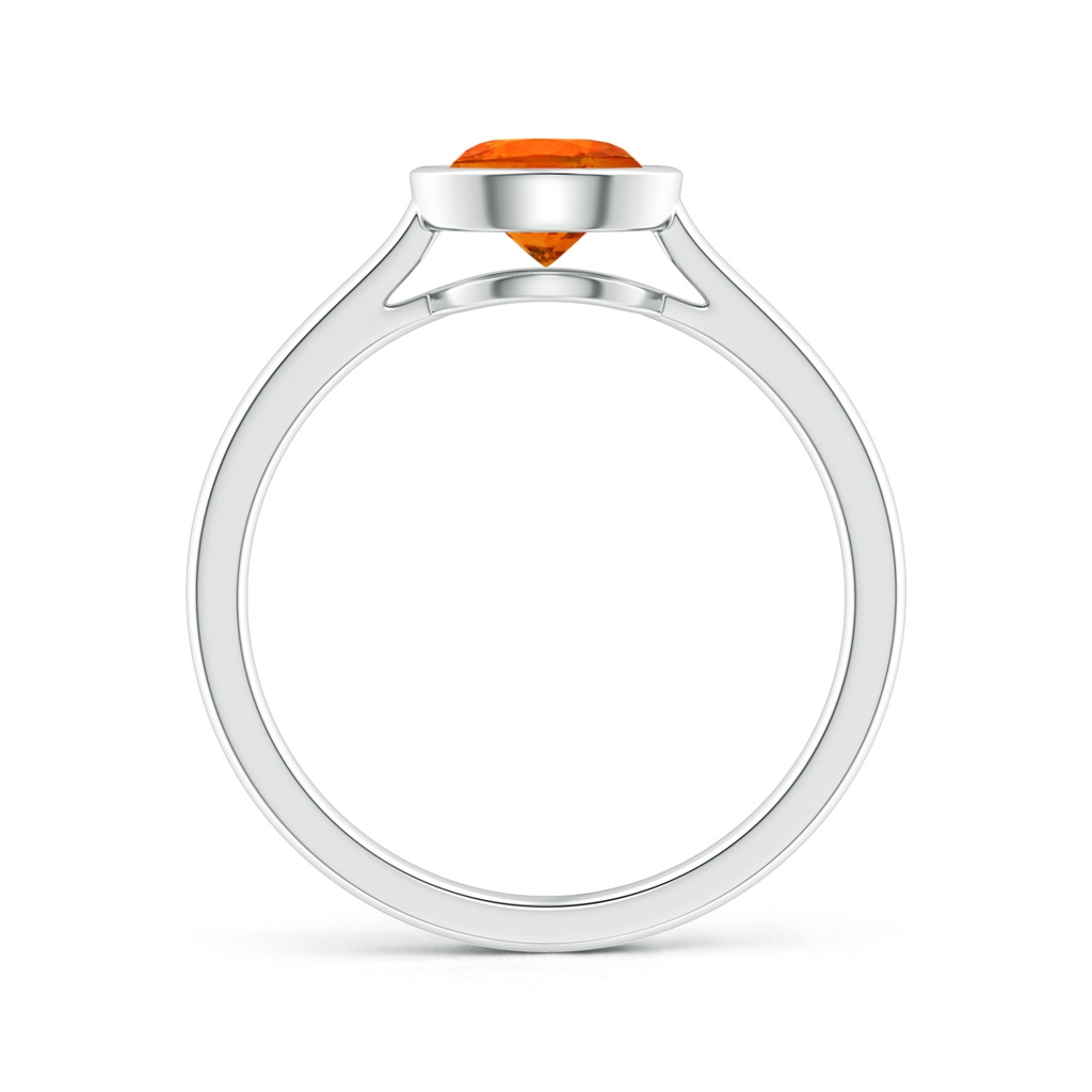 6mm AAA Classic Bezel-Set Round Spessartite Solitaire Ring in White Gold Side-1