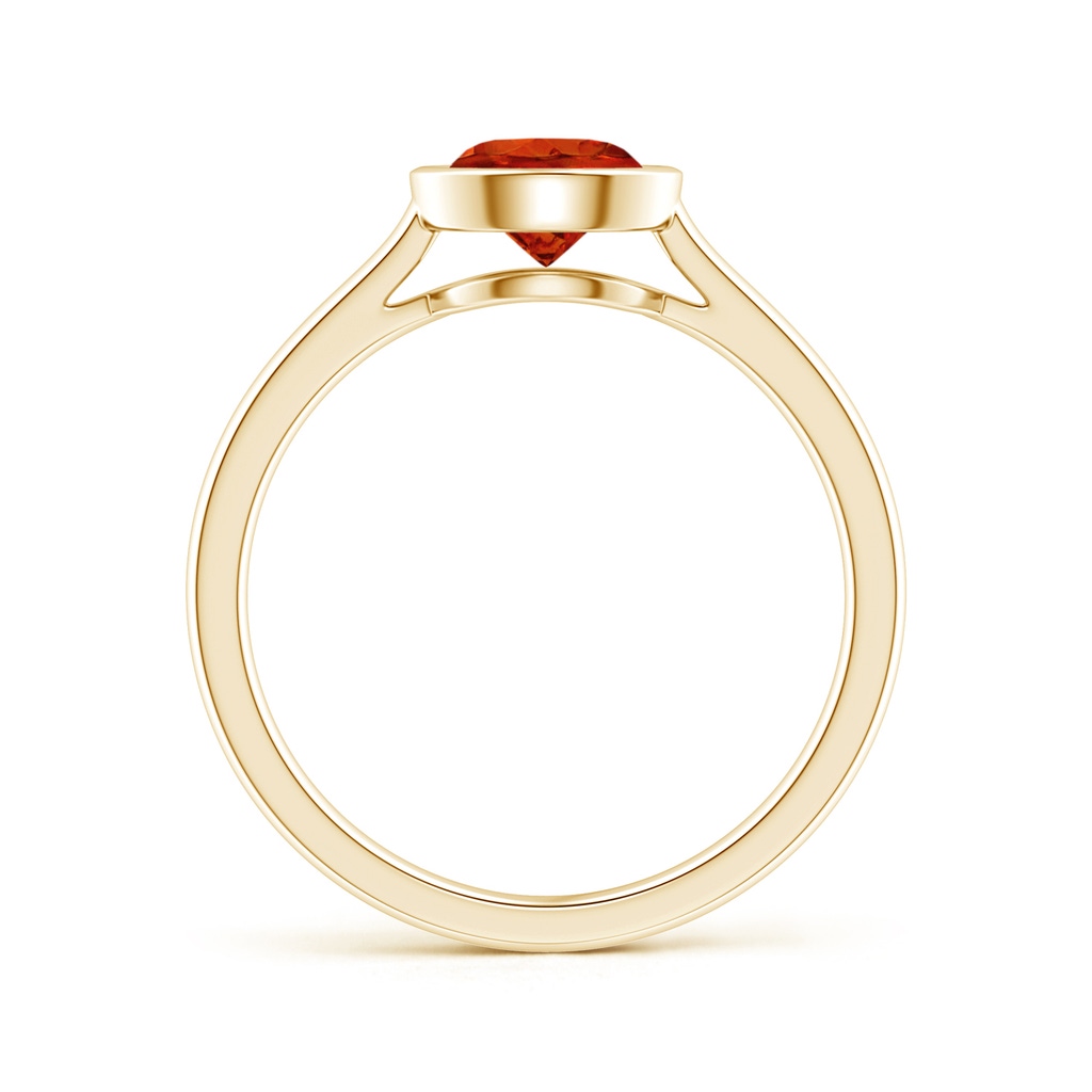 6mm AAAA Classic Bezel-Set Round Spessartite Solitaire Ring in Yellow Gold Side-1