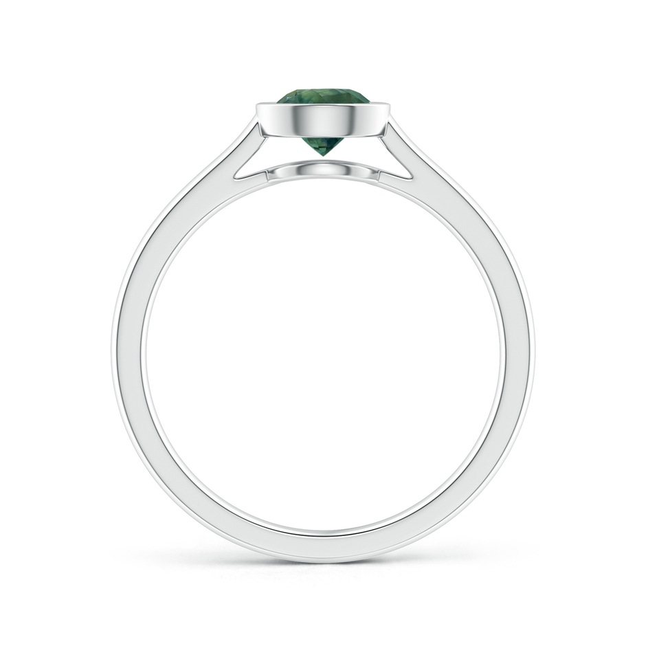 5mm AA Classic Bezel-Set Round Teal Montana Sapphire Solitaire Ring in White Gold side 1