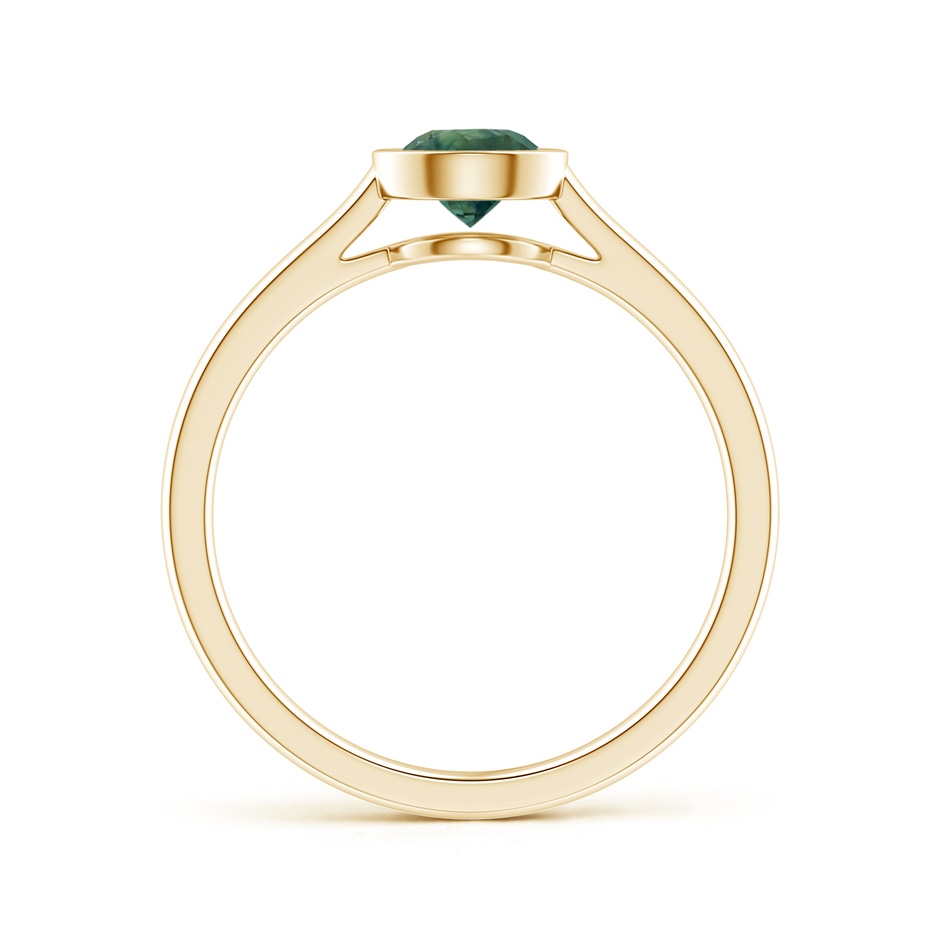 5mm AA Classic Bezel-Set Round Teal Montana Sapphire Solitaire Ring in Yellow Gold side 1