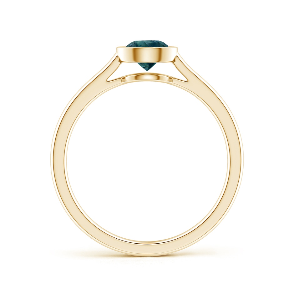 5mm AAA Classic Bezel-Set Round Teal Montana Sapphire Solitaire Ring in Yellow Gold side 1