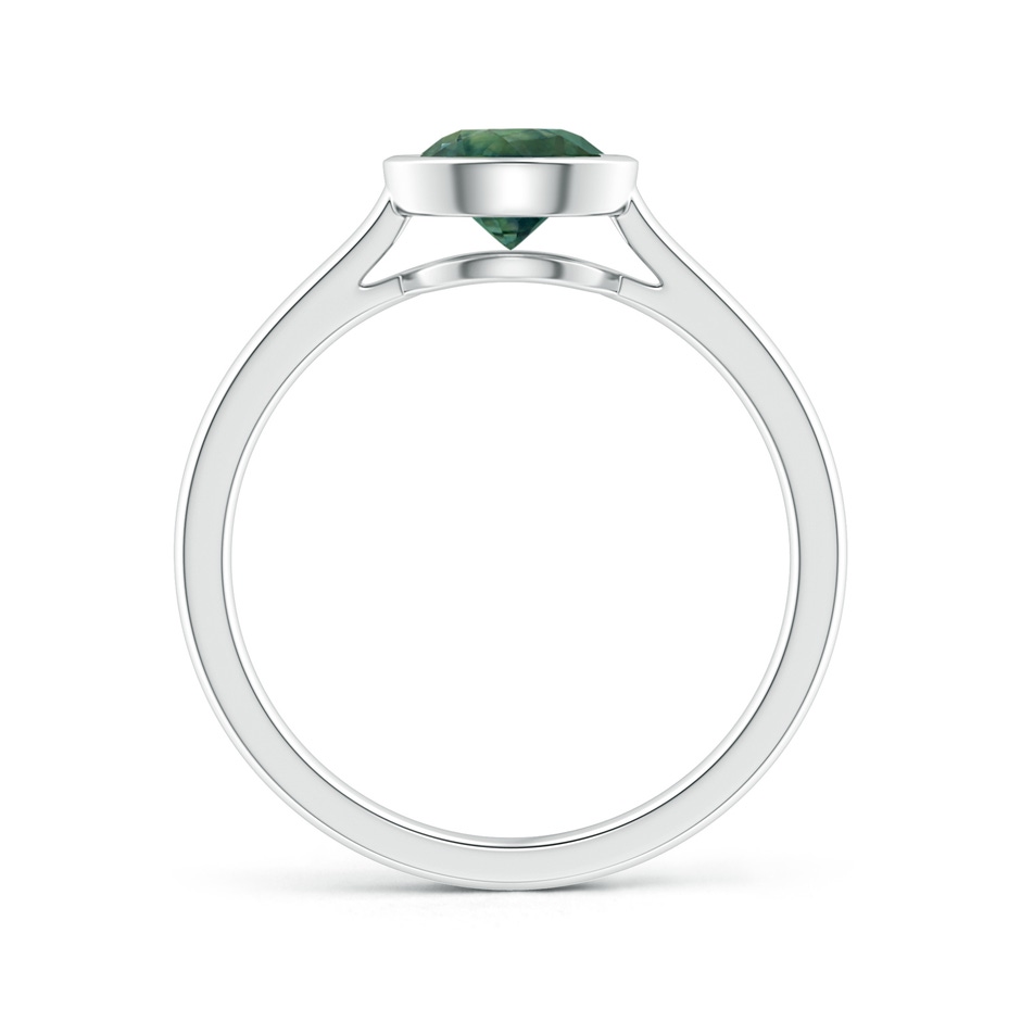 6mm AA Classic Bezel-Set Round Teal Montana Sapphire Solitaire Ring in P950 Platinum side 1