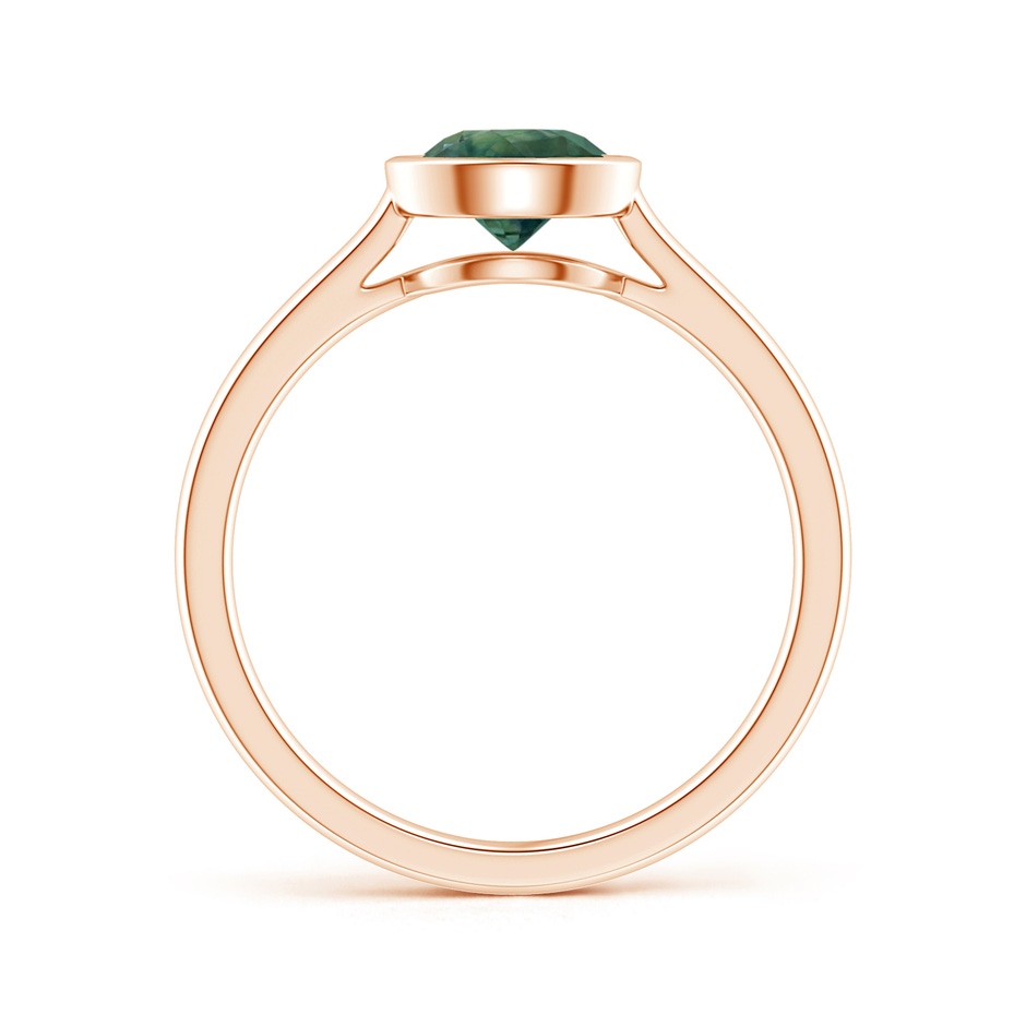 6mm AA Classic Bezel-Set Round Teal Montana Sapphire Solitaire Ring in Rose Gold side 1