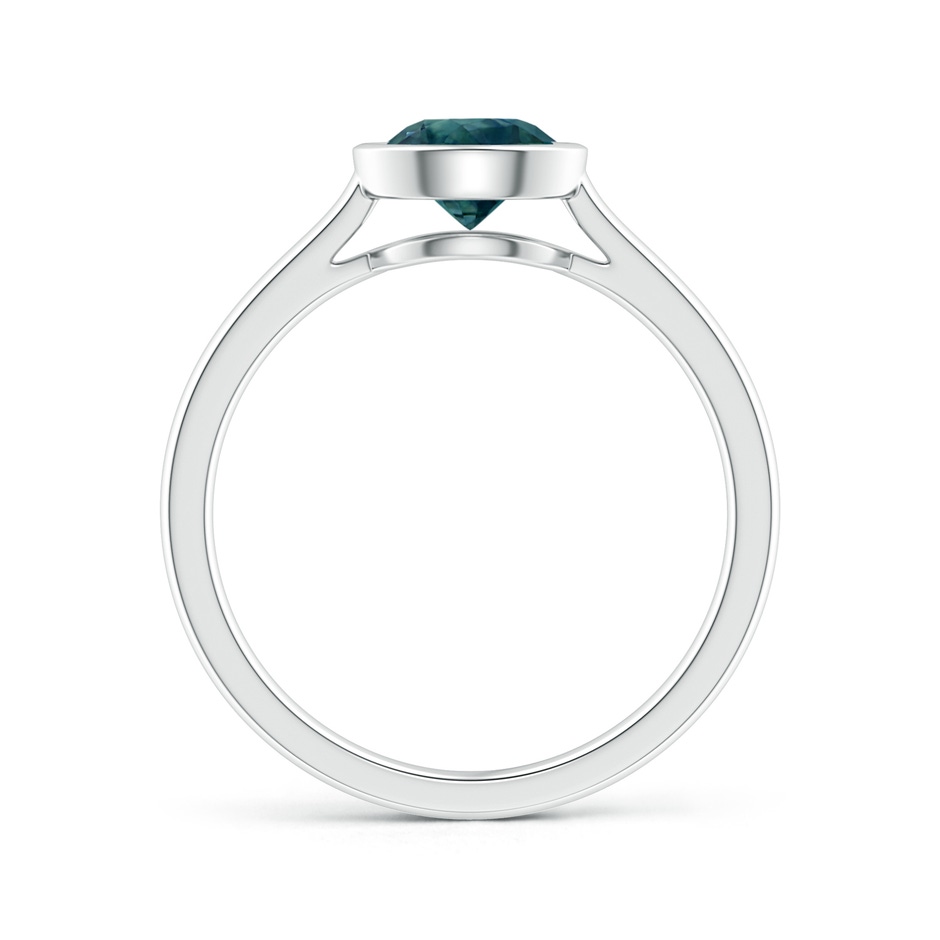 6mm AAA Classic Bezel-Set Round Teal Montana Sapphire Solitaire Ring in P950 Platinum side 1