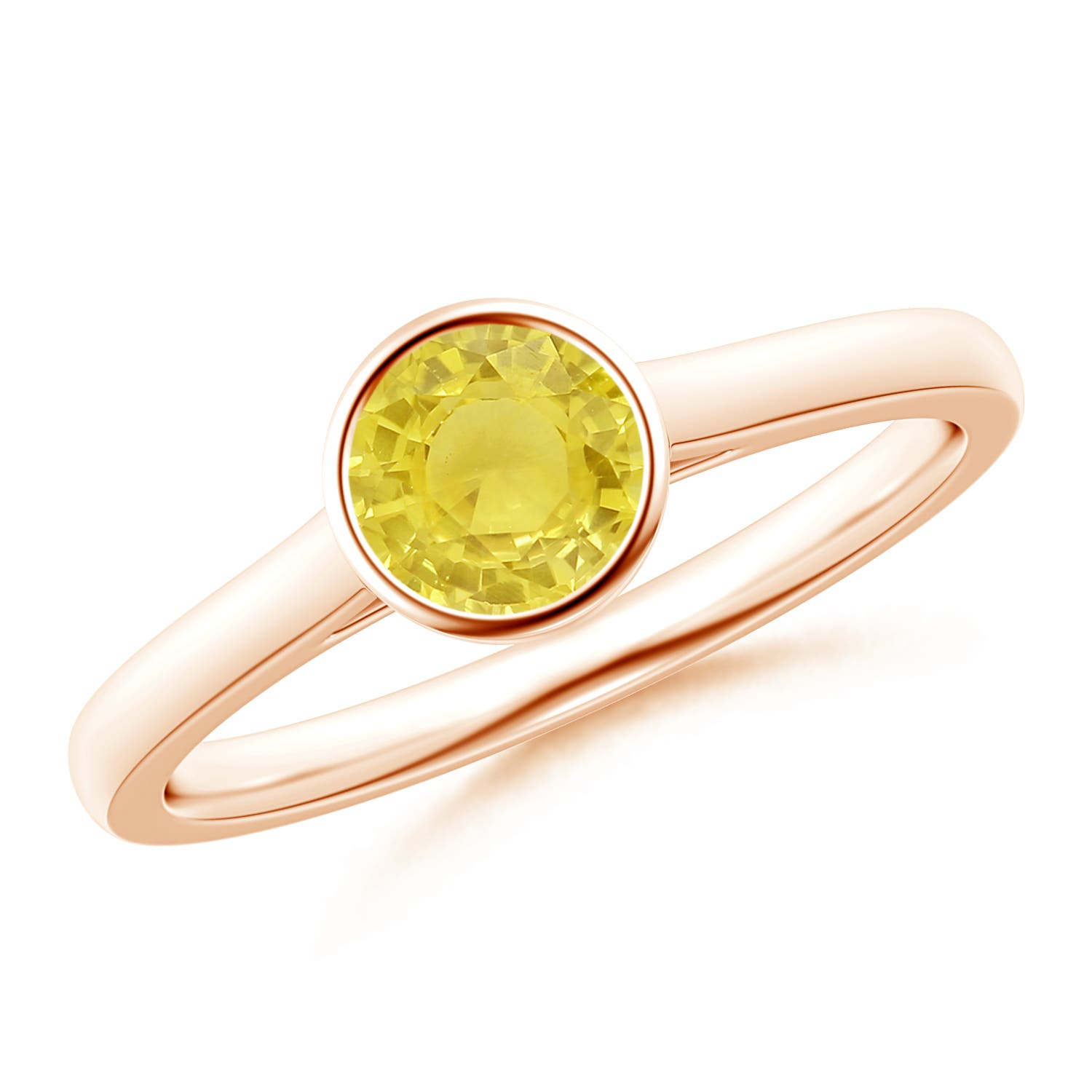 A - Yellow Sapphire / 0.53 CT / 14 KT Rose Gold