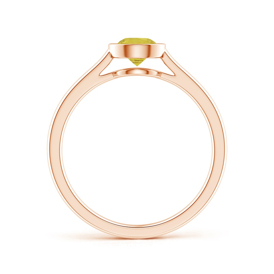 5mm A Classic Bezel-Set Round Yellow Sapphire Solitaire Ring in Rose Gold side 199