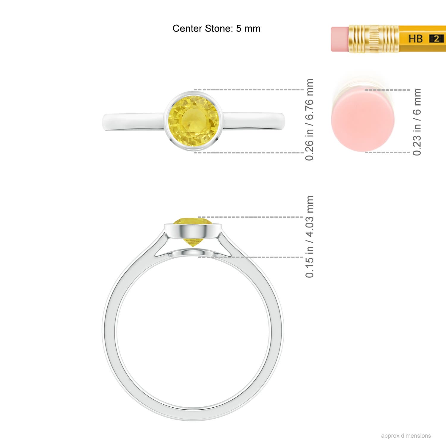 A - Yellow Sapphire / 0.53 CT / 14 KT White Gold