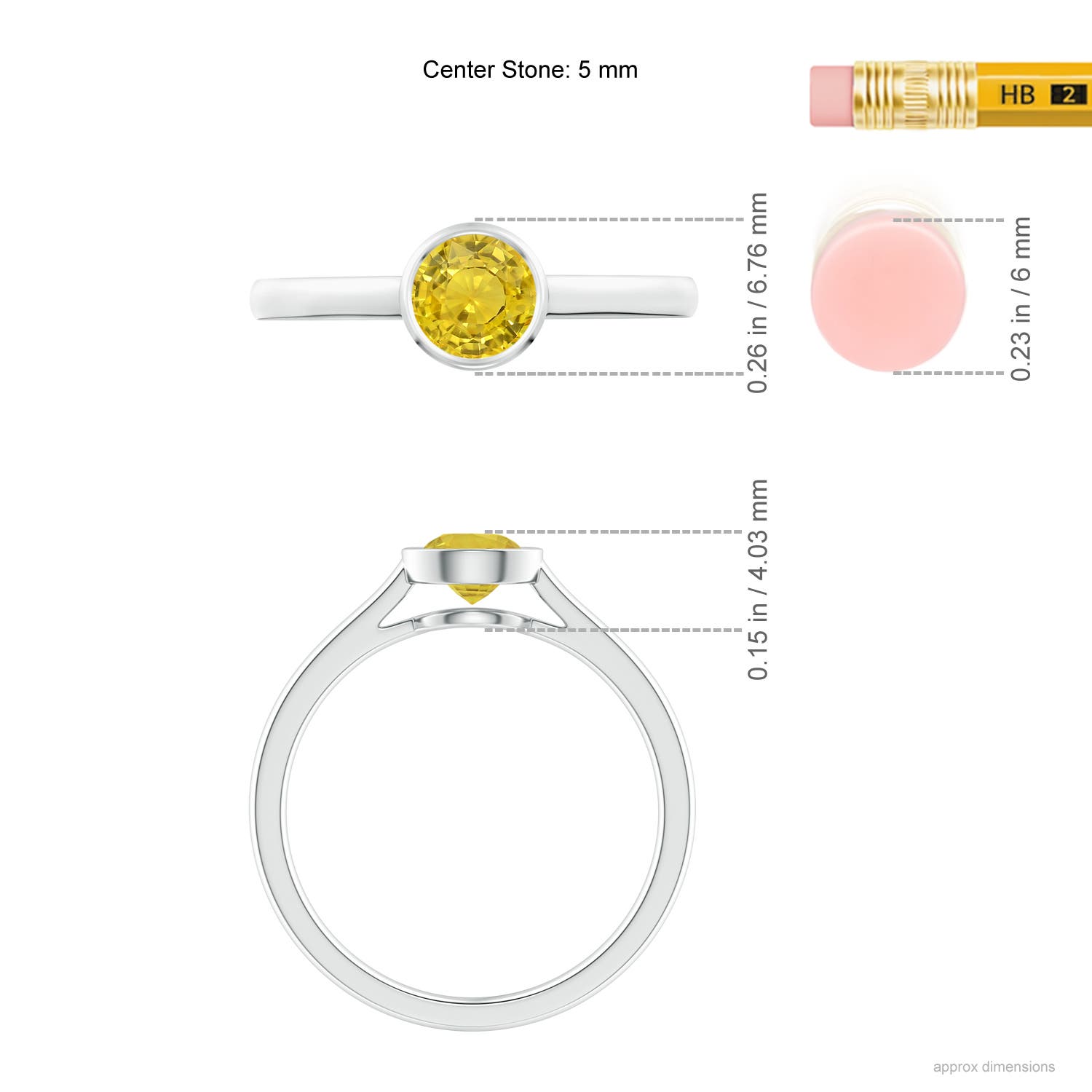 AAA - Yellow Sapphire / 0.53 CT / 14 KT White Gold