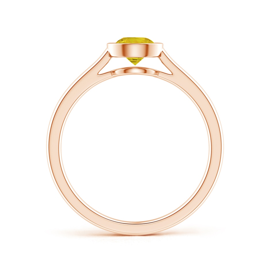 5mm AAAA Classic Bezel-Set Round Yellow Sapphire Solitaire Ring in Rose Gold side 199