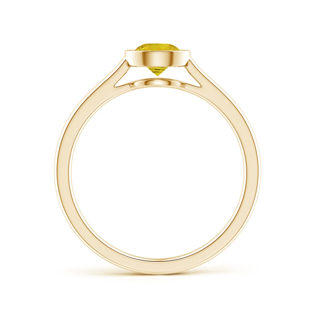 5mm AAAA Classic Bezel-Set Round Yellow Sapphire Solitaire Ring in Yellow Gold Side-1