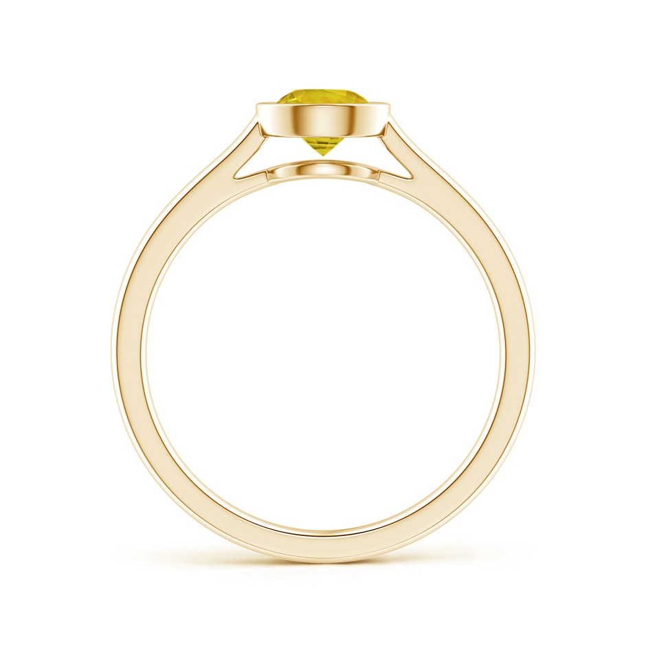 5mm AAAA Classic Bezel-Set Round Yellow Sapphire Solitaire Ring in Yellow Gold side-1