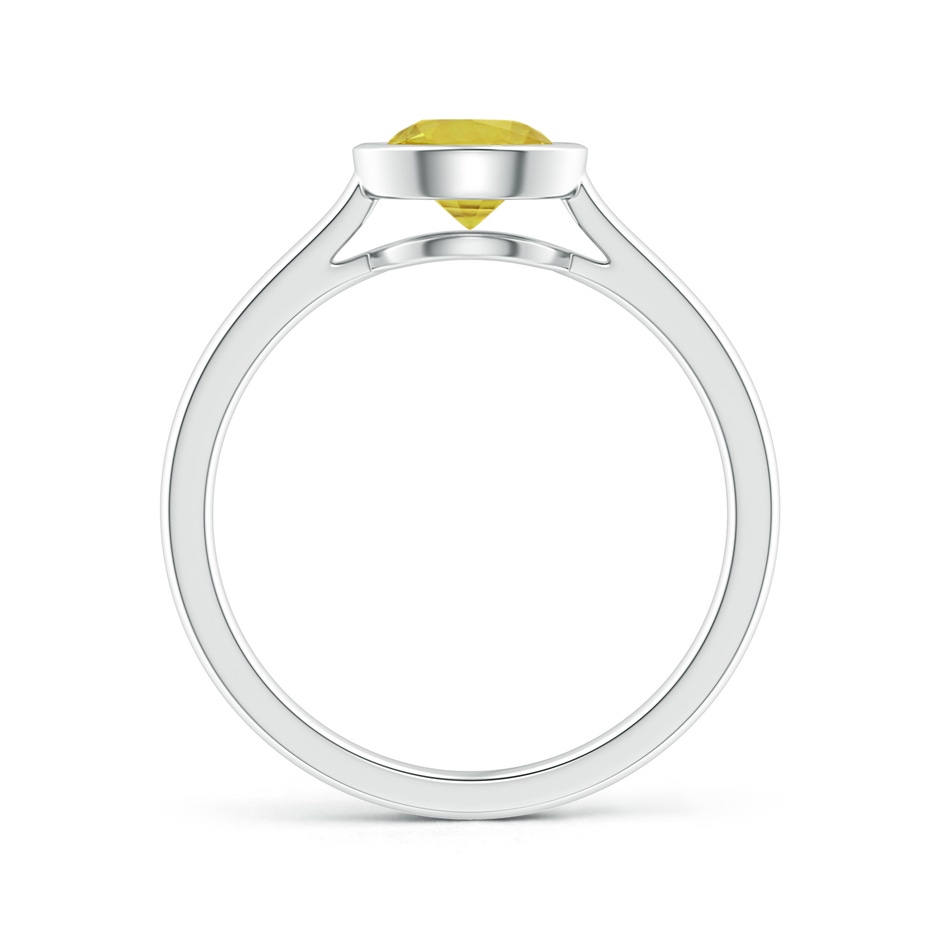 6mm A Classic Bezel-Set Round Yellow Sapphire Solitaire Ring in 18K White Gold side 199