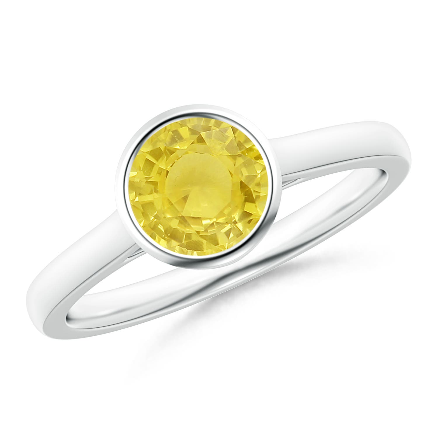 A - Yellow Sapphire / 1 CT / 14 KT White Gold