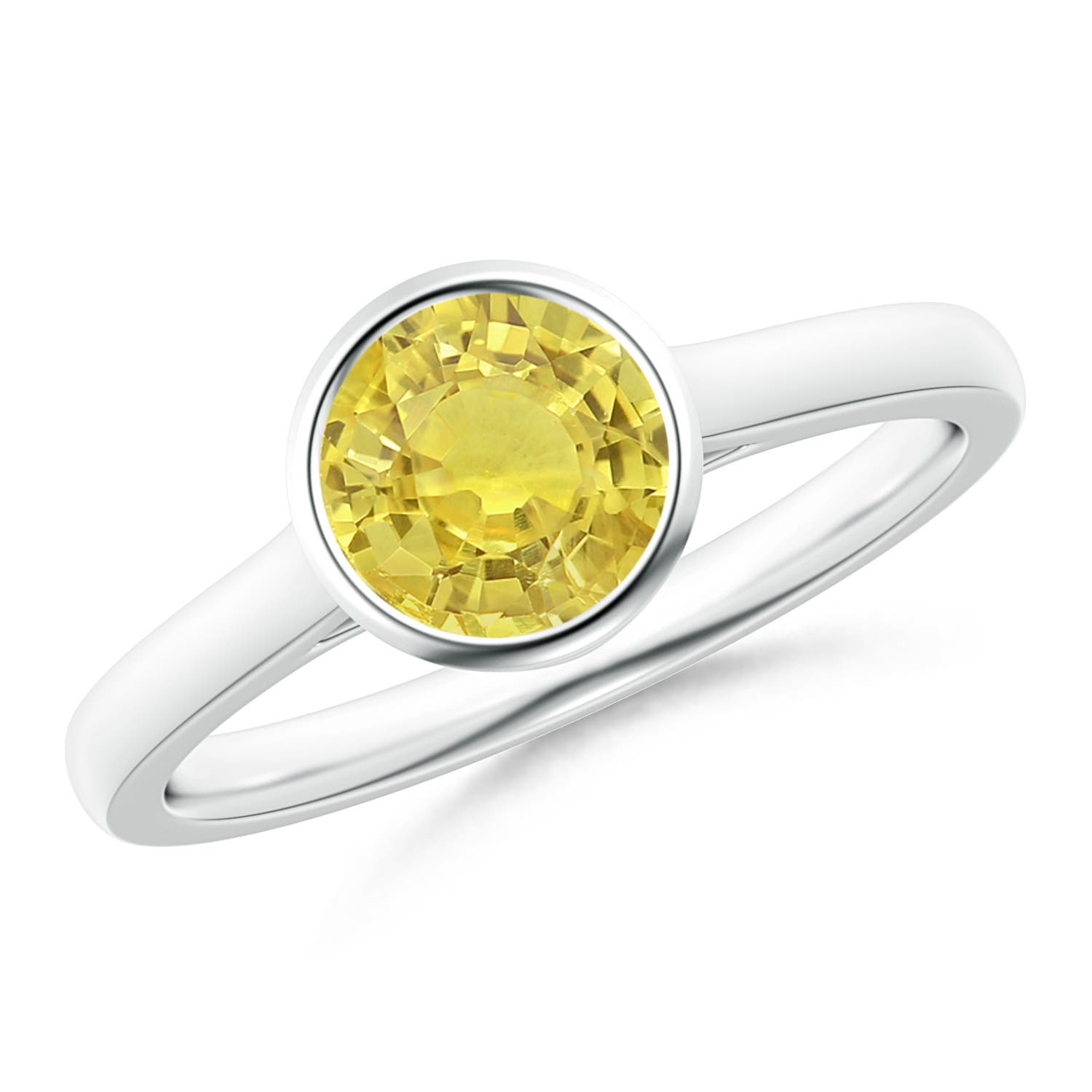 AA - Yellow Sapphire / 1 CT / 14 KT White Gold