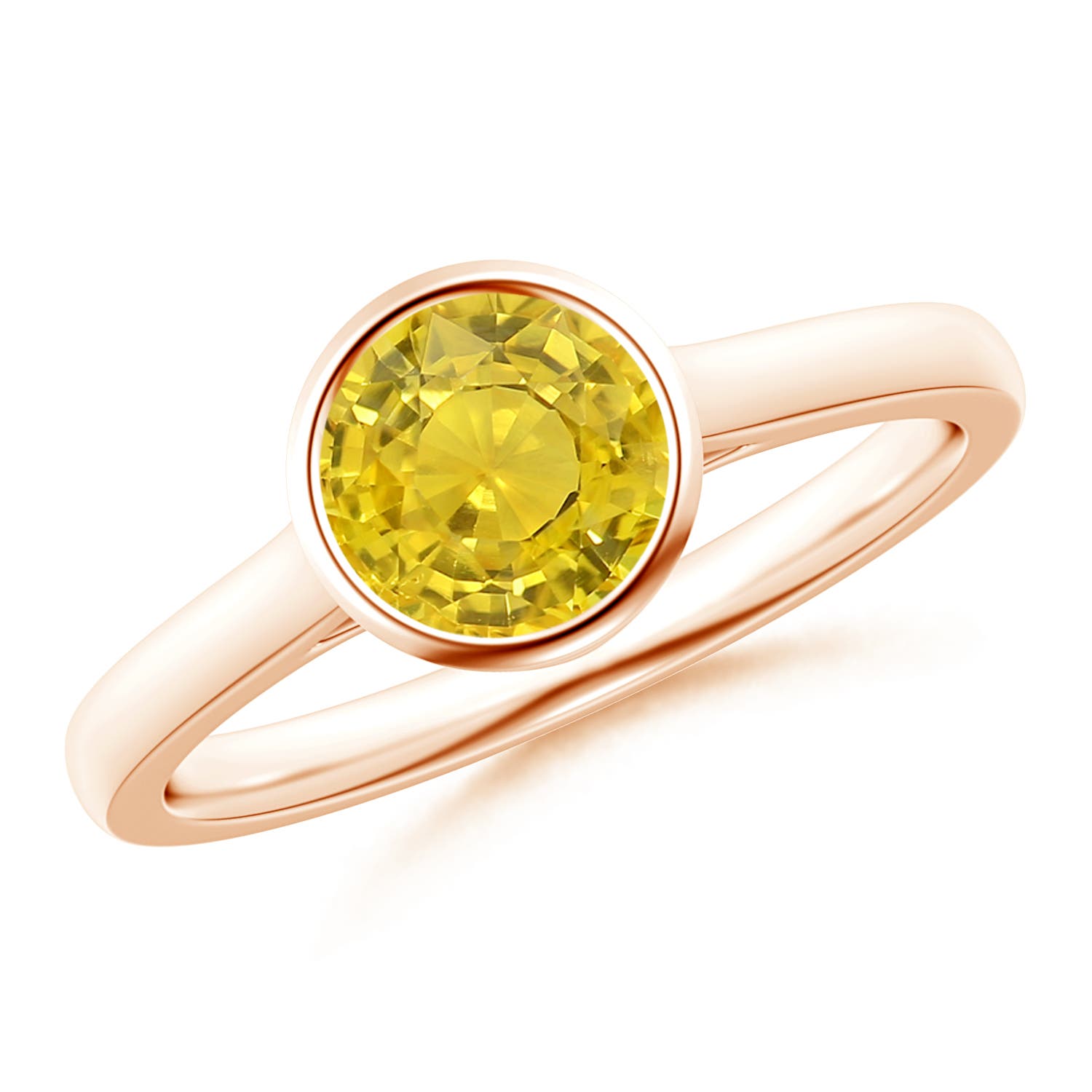 AAA - Yellow Sapphire / 1 CT / 14 KT Rose Gold