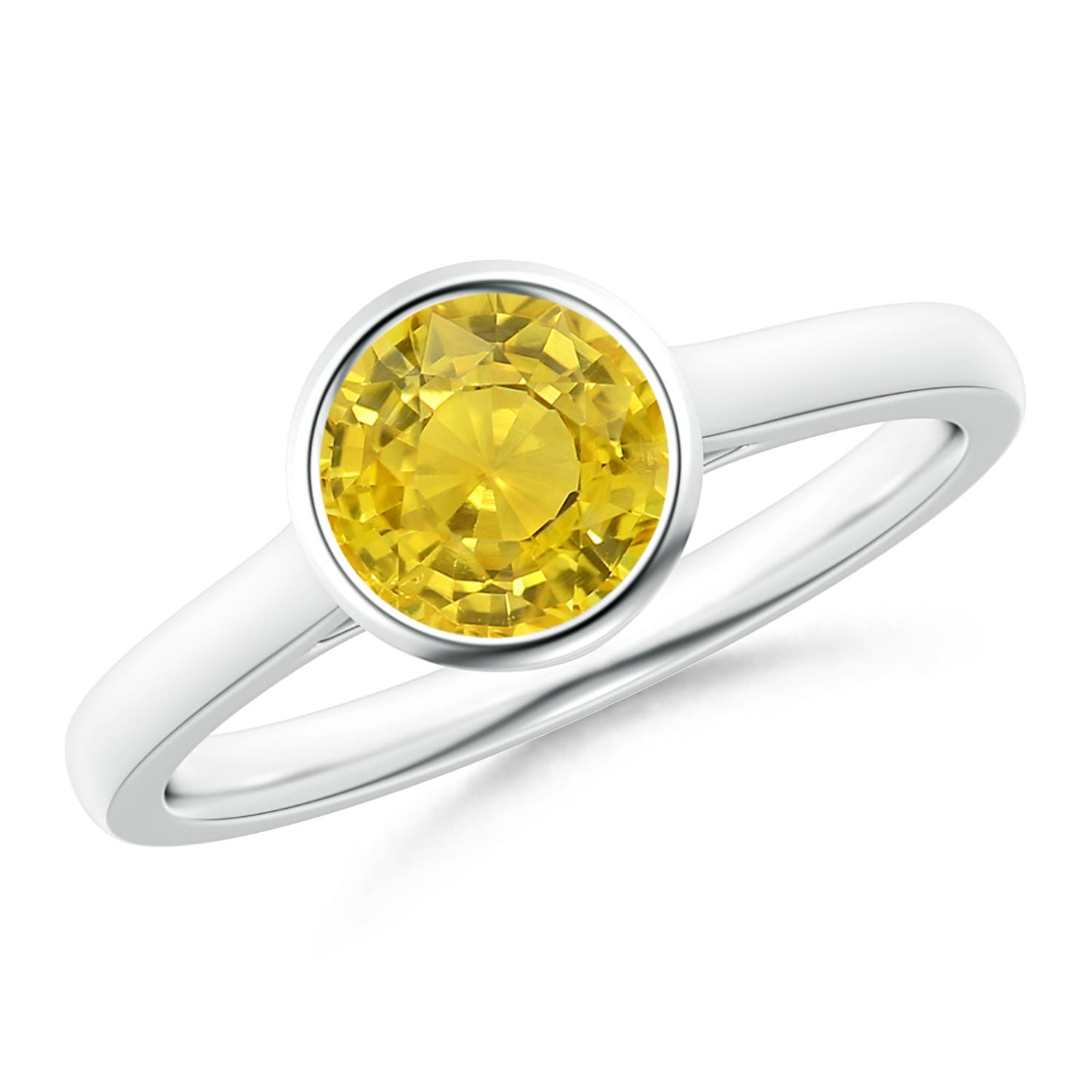 AAA - Yellow Sapphire / 1 CT / 14 KT White Gold