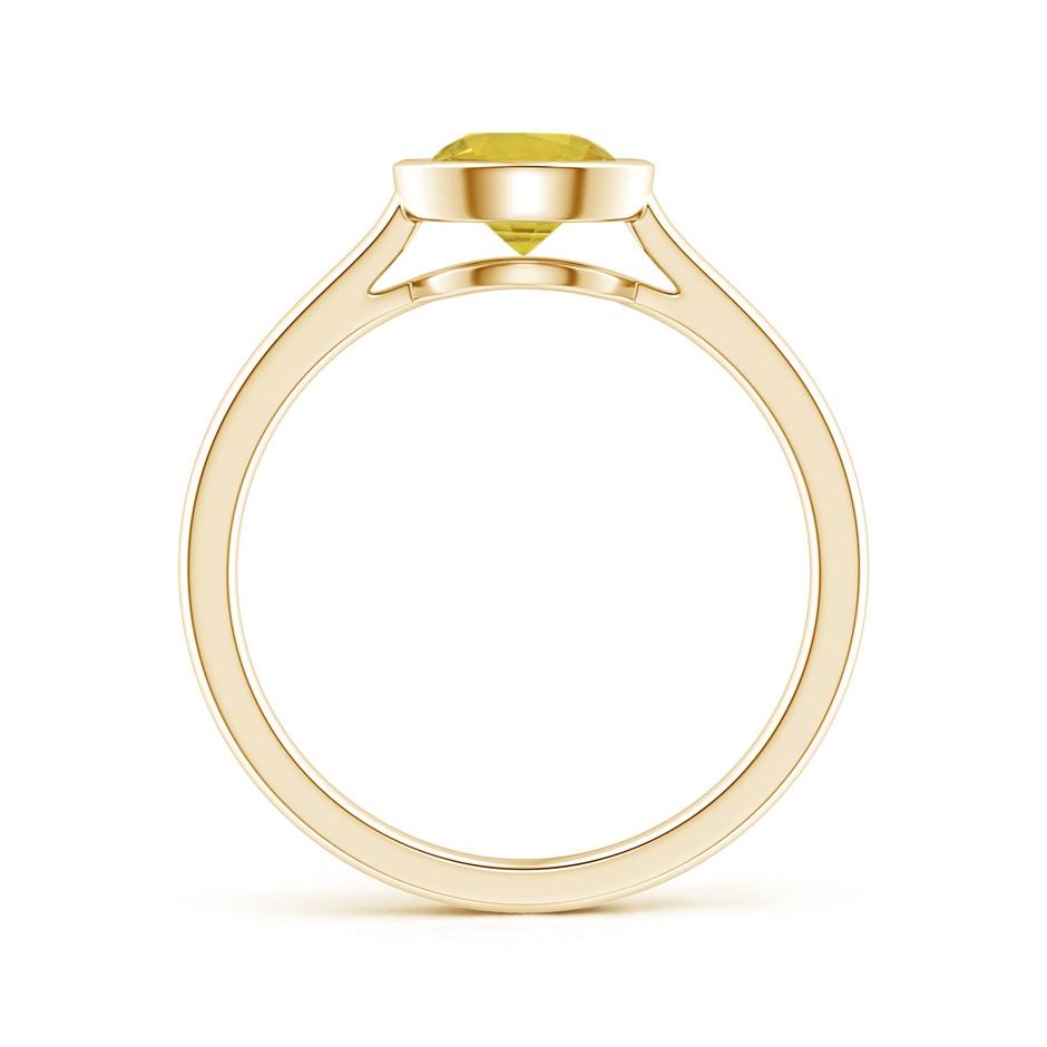 6mm AAA Classic Bezel-Set Round Yellow Sapphire Solitaire Ring in Yellow Gold side-1