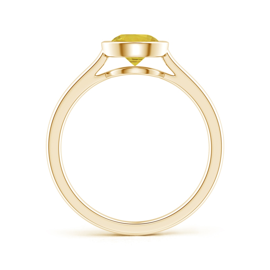 6mm AAA Classic Bezel-Set Round Yellow Sapphire Solitaire Ring in Yellow Gold - side 199