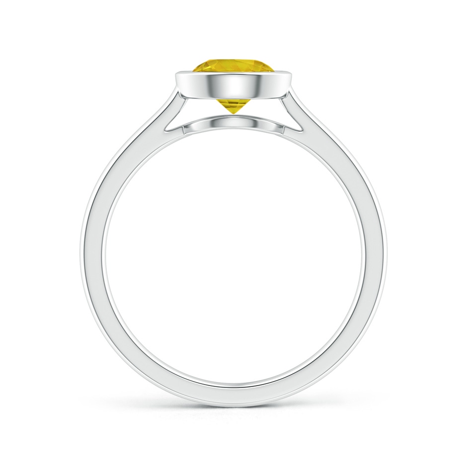 6mm AAAA Classic Bezel-Set Round Yellow Sapphire Solitaire Ring in P950 Platinum side 199