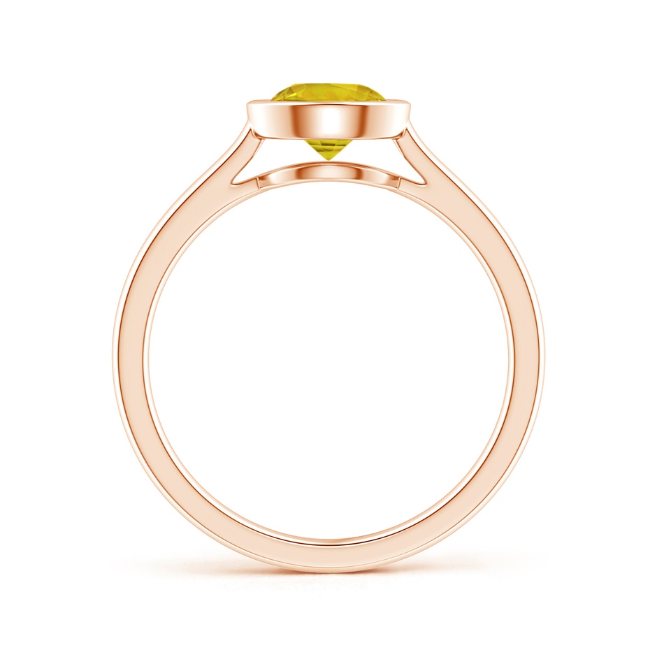 6mm AAAA Classic Bezel-Set Round Yellow Sapphire Solitaire Ring in Rose Gold side 199