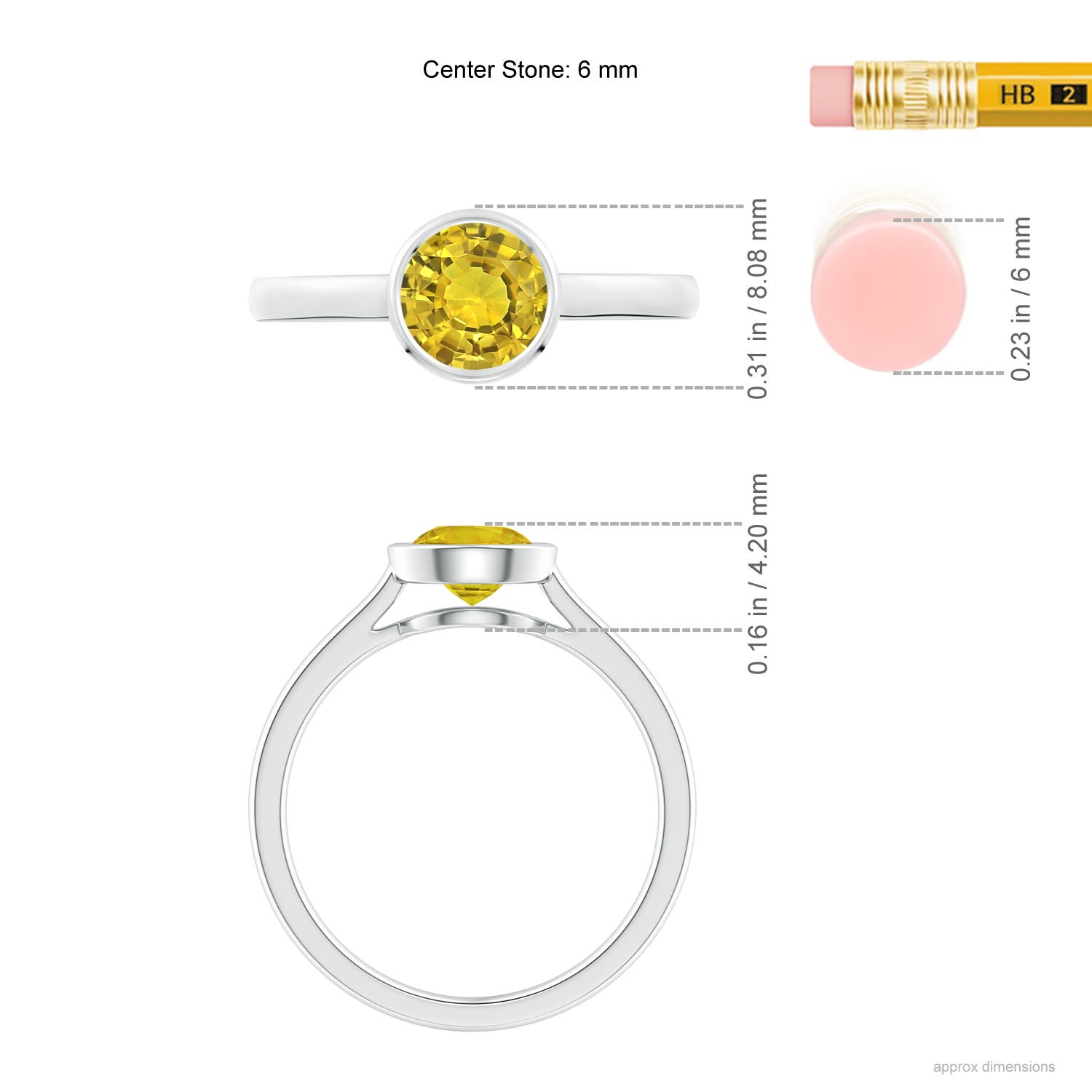 AAAA - Yellow Sapphire / 1 CT / 14 KT White Gold