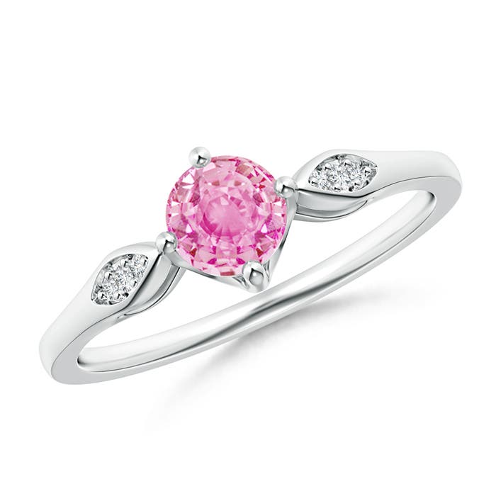 A - Pink Sapphire / 0.64 CT / 14 KT White Gold