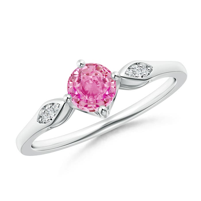 AA - Pink Sapphire / 0.64 CT / 14 KT White Gold