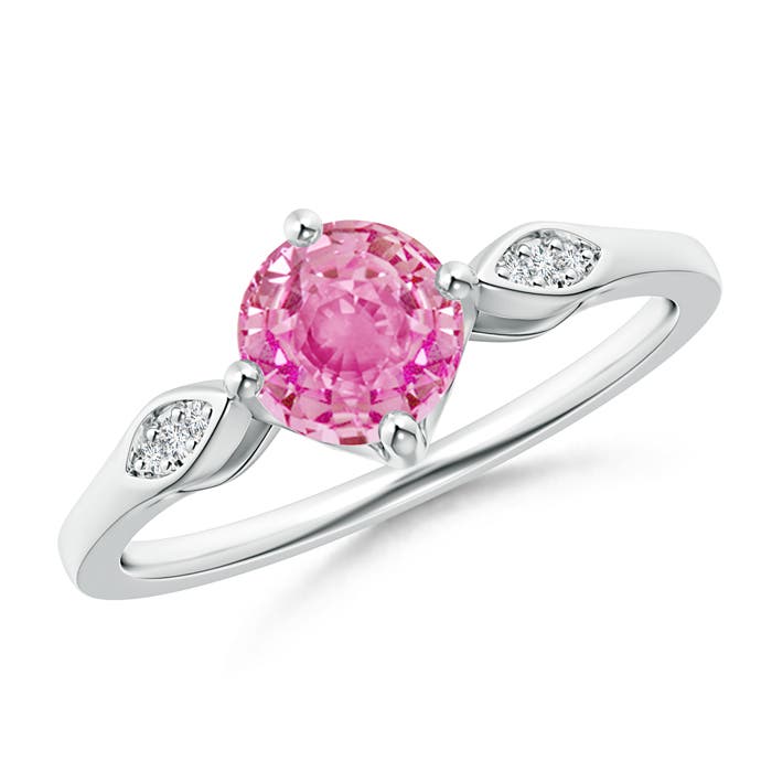 AA - Pink Sapphire / 1.04 CT / 14 KT White Gold