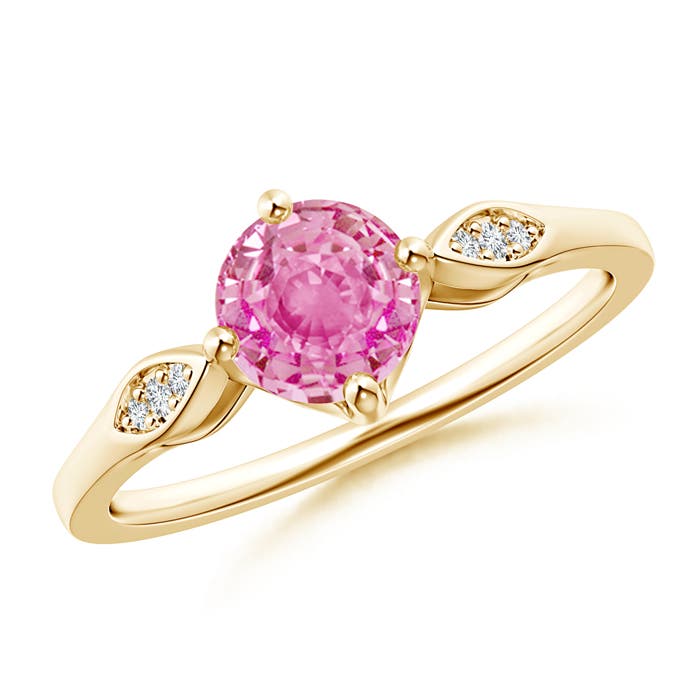 AA - Pink Sapphire / 1.04 CT / 14 KT Yellow Gold