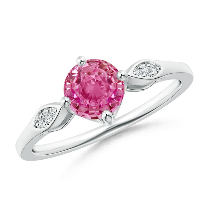 AAA - Pink Sapphire / 1.04 CT / 14 KT White Gold