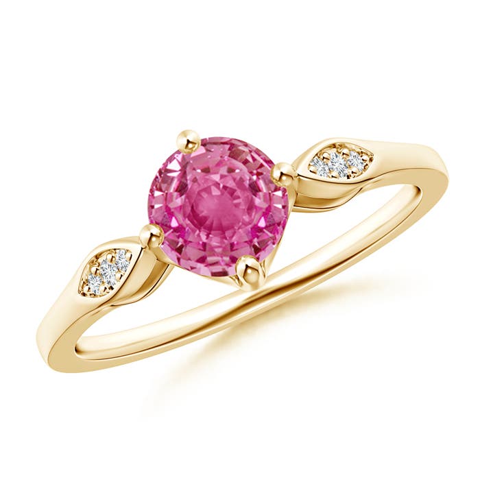 AAA - Pink Sapphire / 1.04 CT / 14 KT Yellow Gold