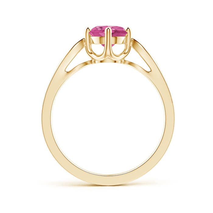 AAAA - Pink Sapphire / 1.04 CT / 14 KT Yellow Gold