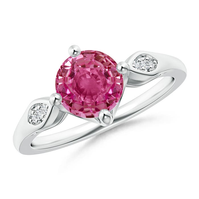 AAAA - Pink Sapphire / 1.64 CT / 14 KT White Gold