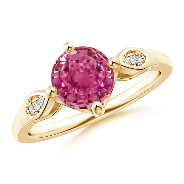 AAAA - Pink Sapphire / 1.64 CT / 14 KT Yellow Gold