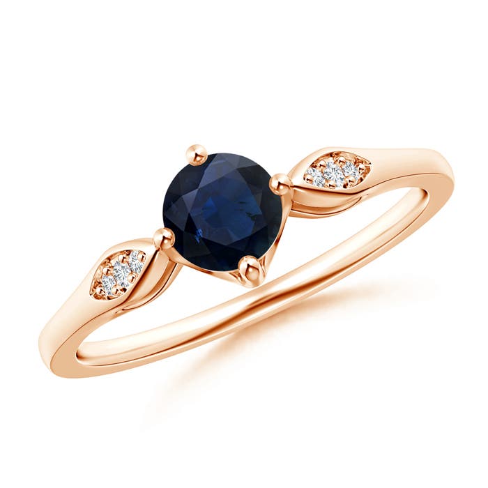 A - Blue Sapphire / 0.64 CT / 14 KT Rose Gold