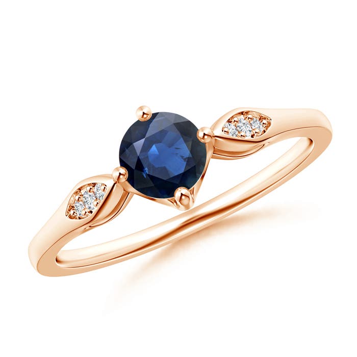 AA - Blue Sapphire / 0.64 CT / 14 KT Rose Gold